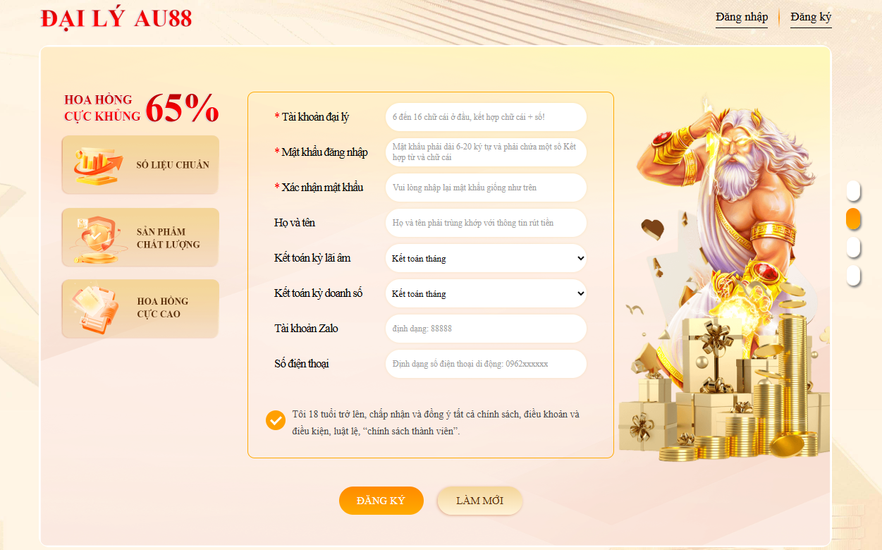 AU88 – Trang Chủ Chính Thức A88 Uy Tín 2026 | Link Đăng Nhập Mới Nhất 31 Quy trình trở thành đại lý Au88 diễn ra vô cùng đơn giản.